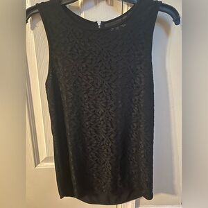 Loft Black Lace Sleeveless Top XS